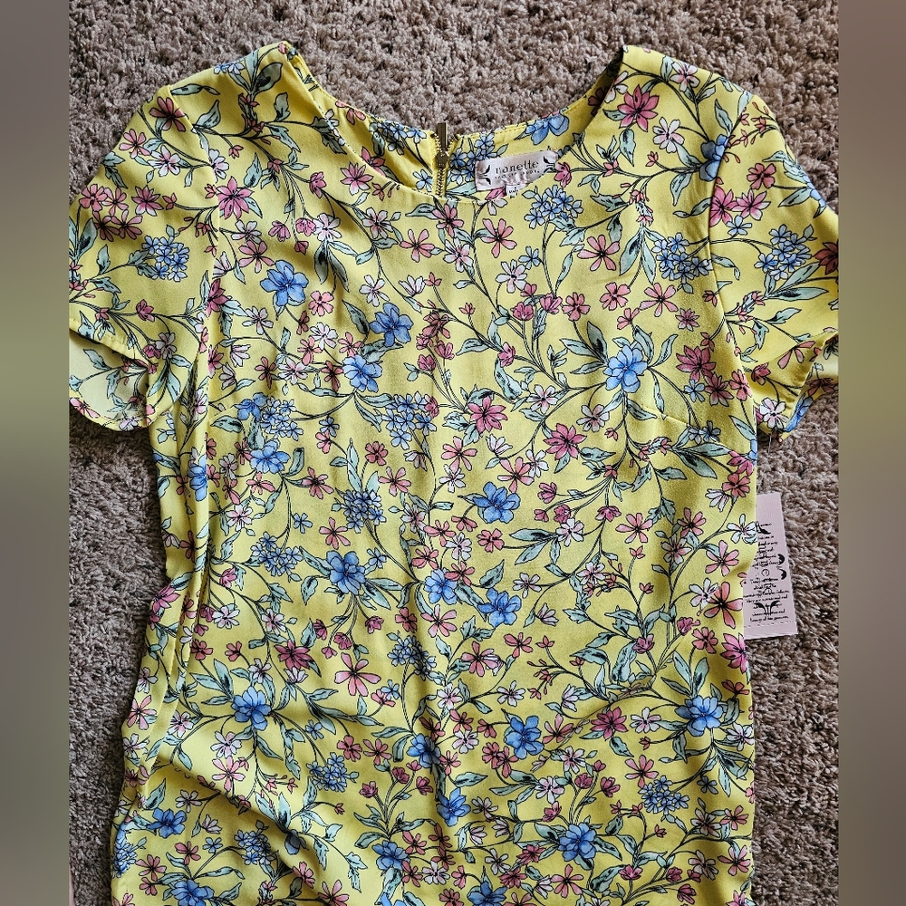 💛Nanette Lepore Short Sleeve Sheath Floral Dress NWT